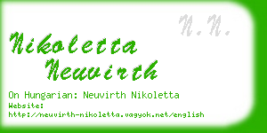 nikoletta neuvirth business card